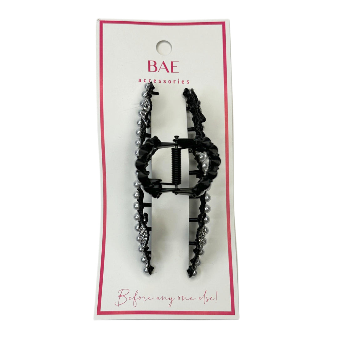 White preal heart Metal Hair Claw