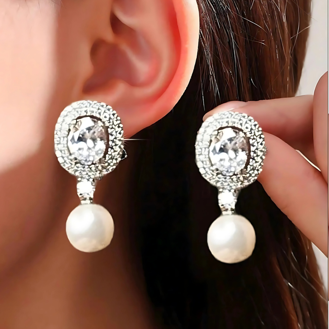 Faceted Crystals with Preal Earings